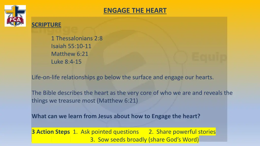 engage the heart