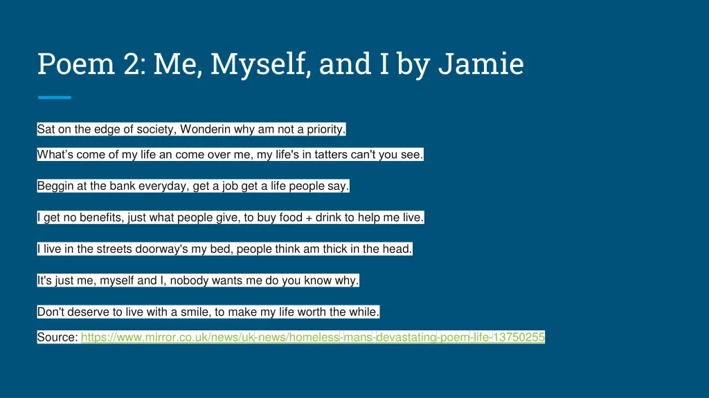 poem 2 me myself and i by jamie