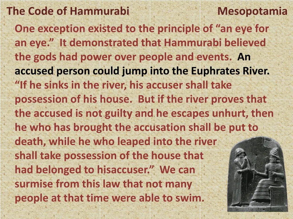 the code of hammurabi mesopotamia one exception 2