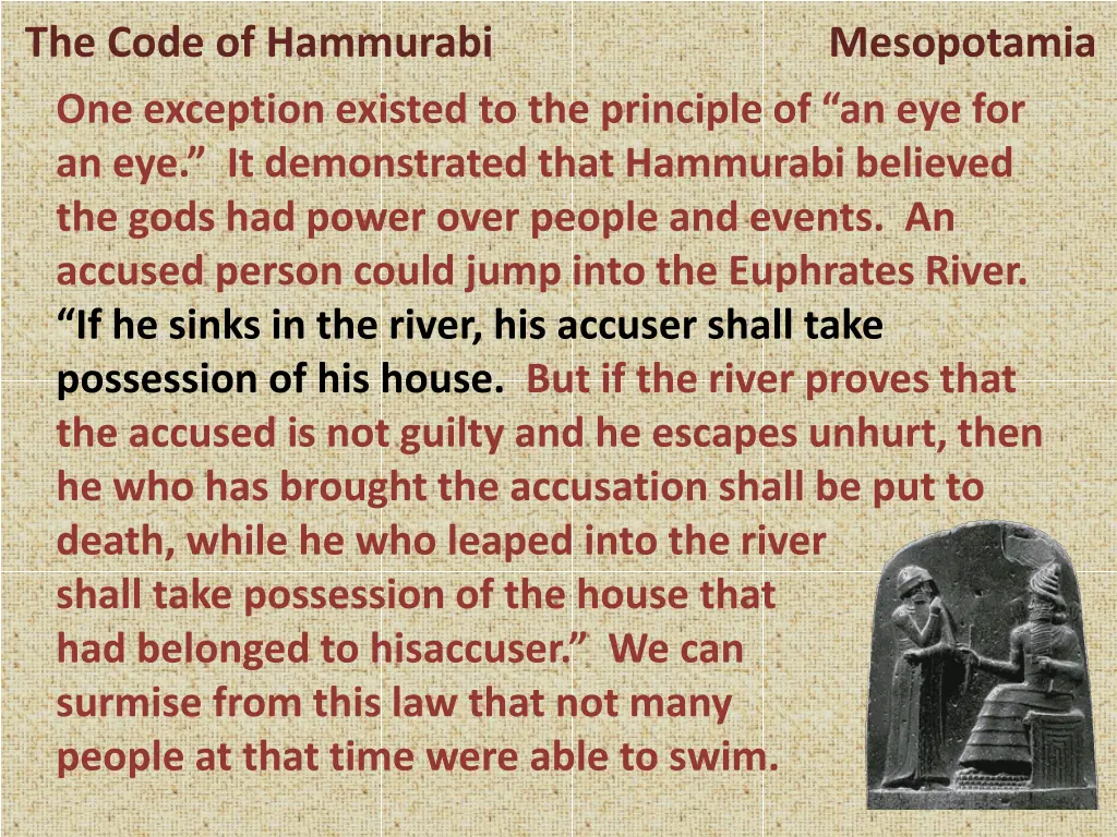 the code of hammurabi mesopotamia one exception 3