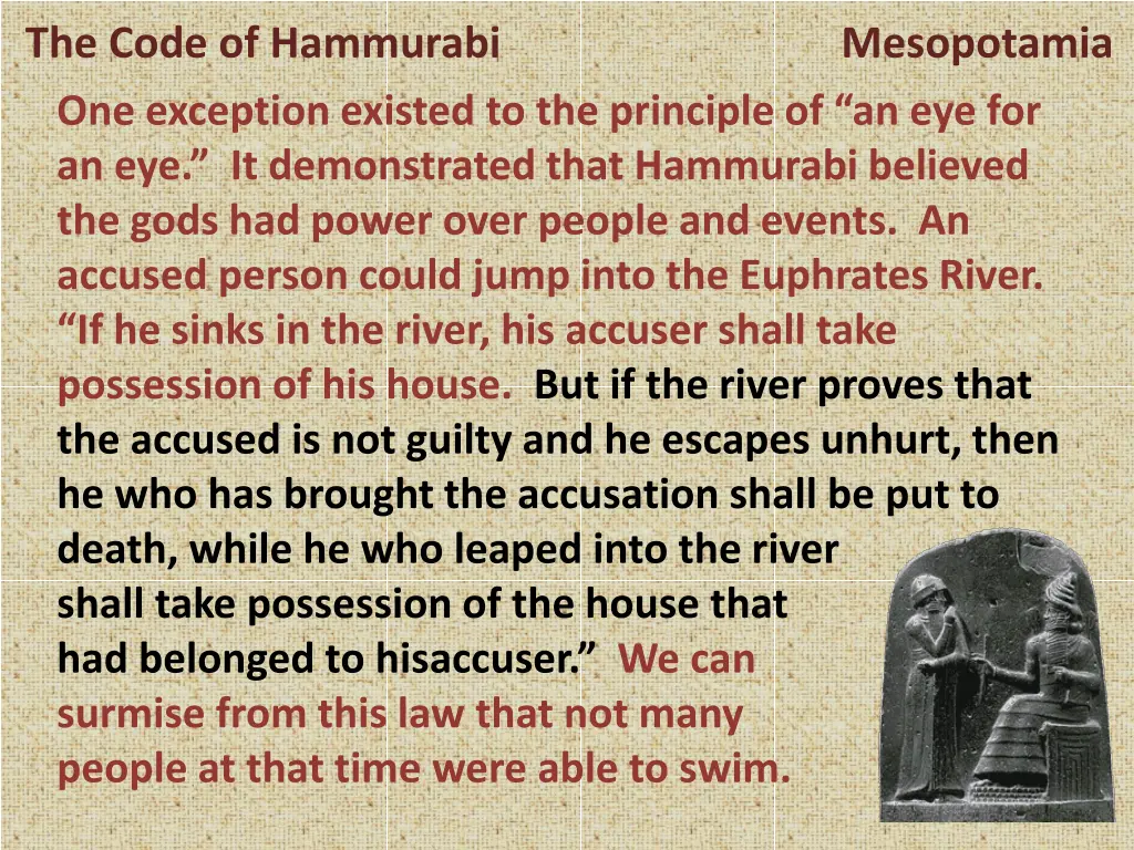 the code of hammurabi mesopotamia one exception 4