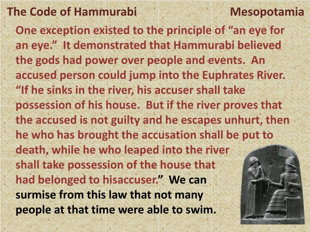 the code of hammurabi mesopotamia one exception 5