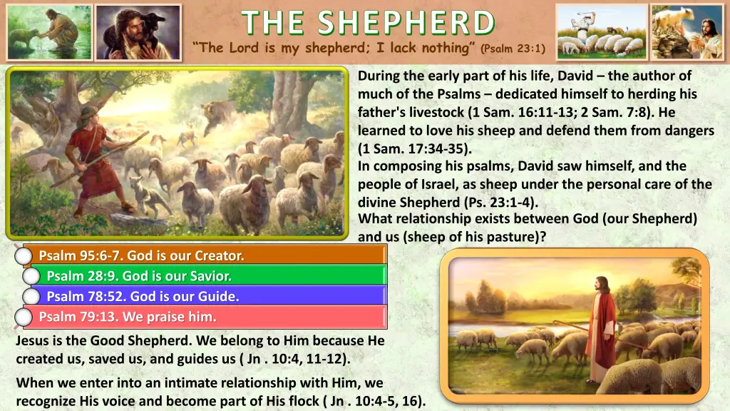 the shepherd the lord is my shepherd i lack