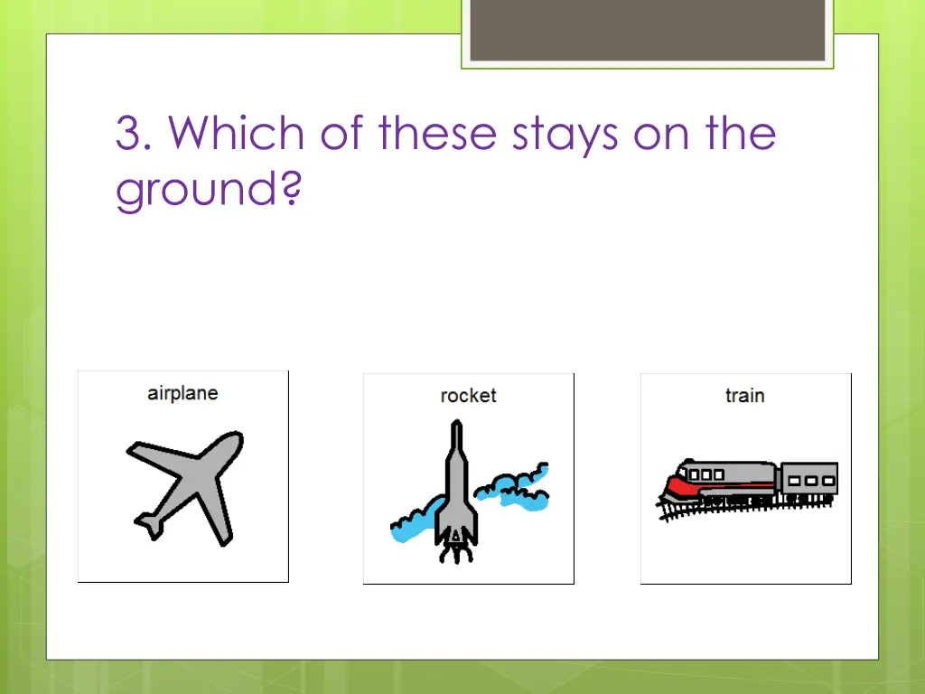 3 which of these stays on the ground