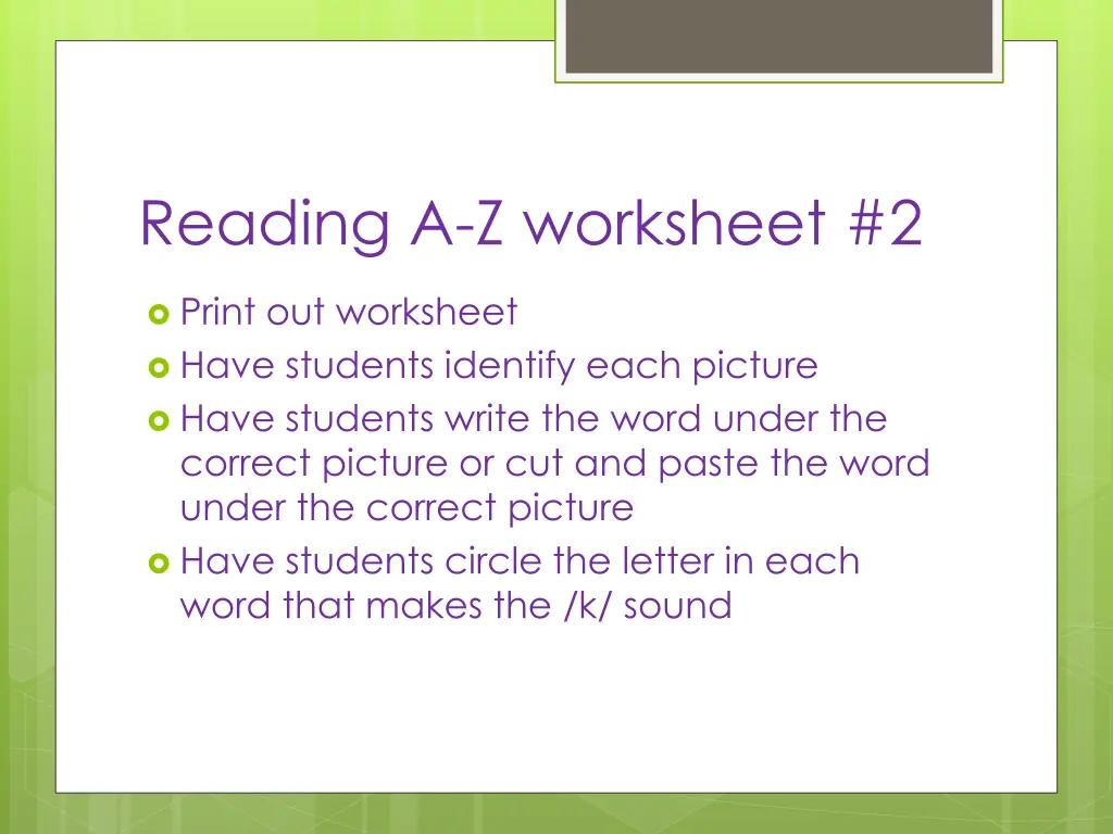 reading a z worksheet 2