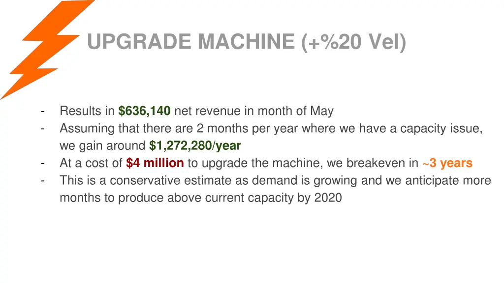 upgrade machine 20 vel