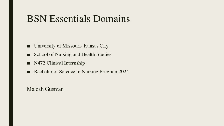 bsn essentials domains