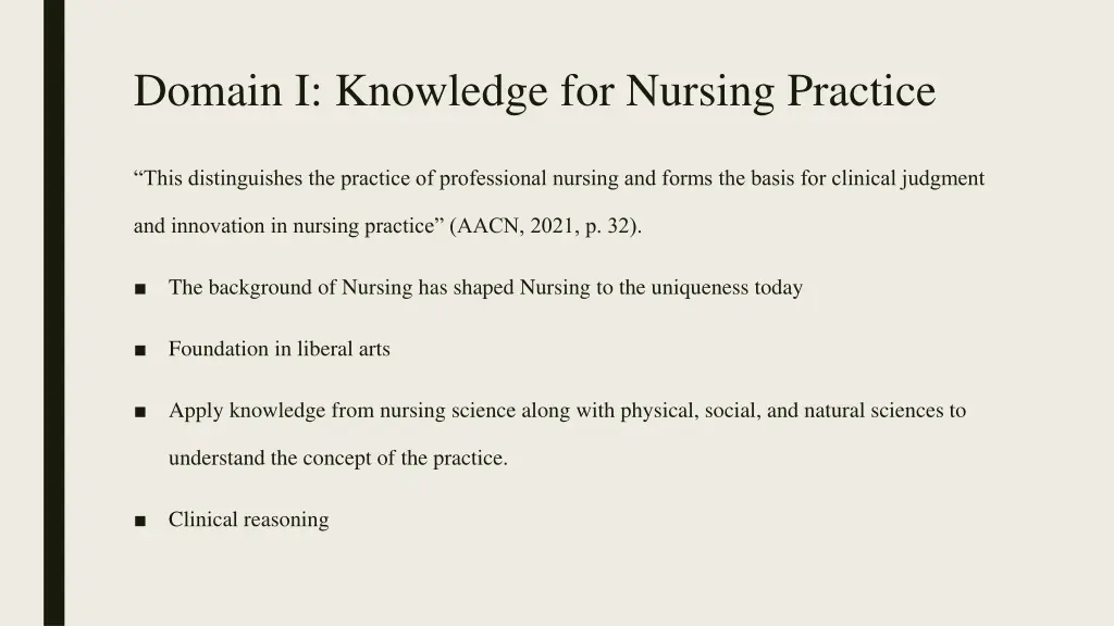 domain i knowledge for nursing practice