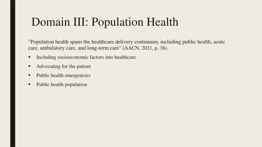 domain iii population health