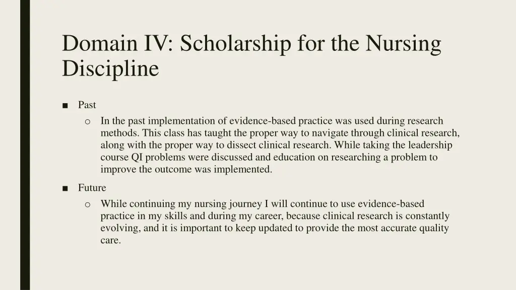 domain iv scholarship for the nursing discipline 1