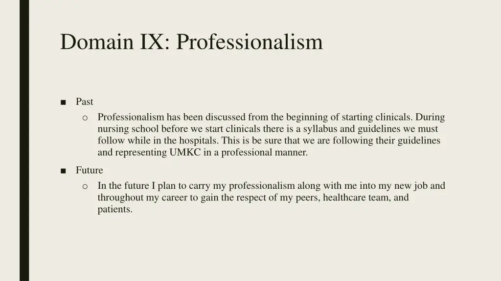 domain ix professionalism 1