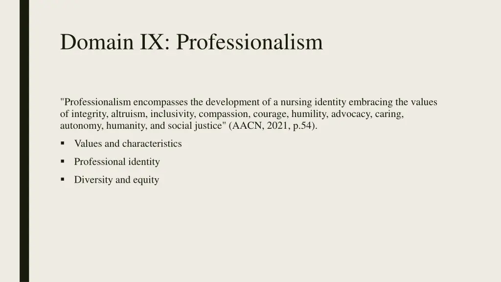domain ix professionalism