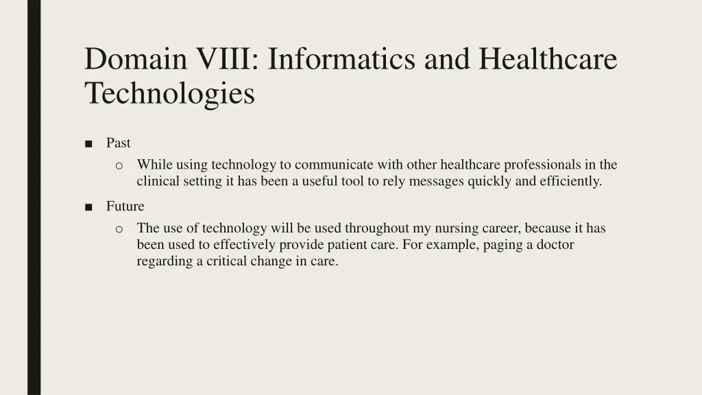 domain viii informatics and healthcare 1