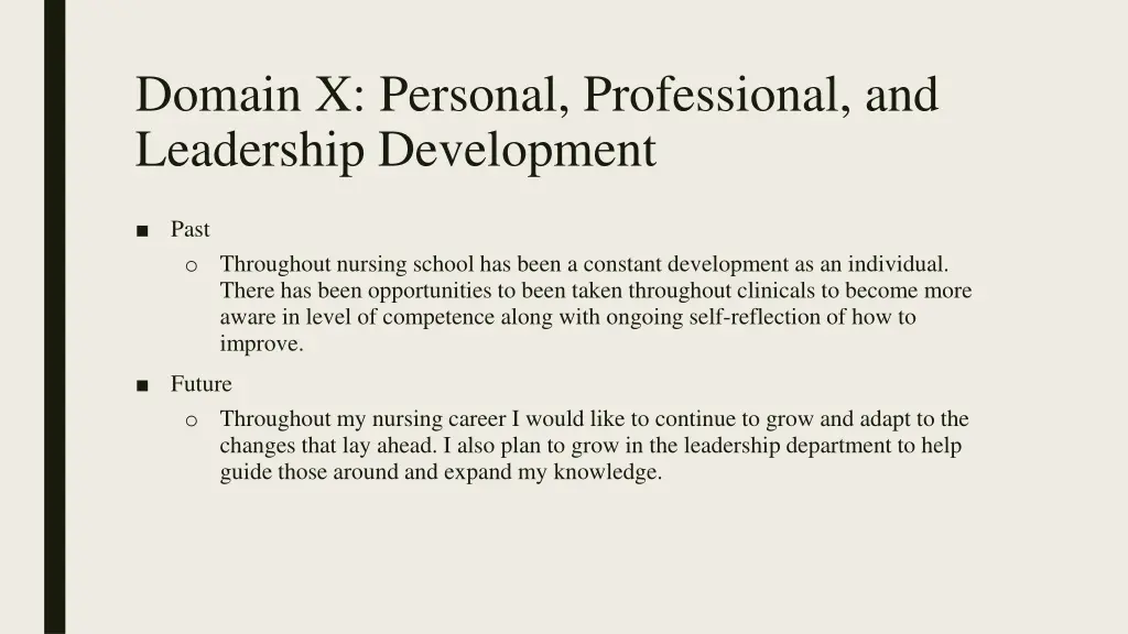 domain x personal professional and leadership 1