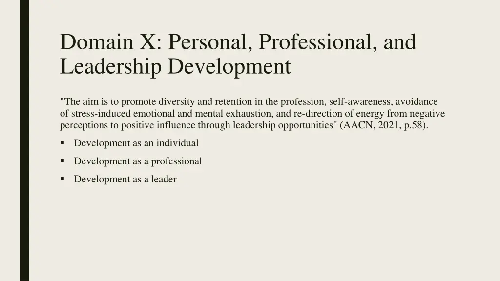 domain x personal professional and leadership