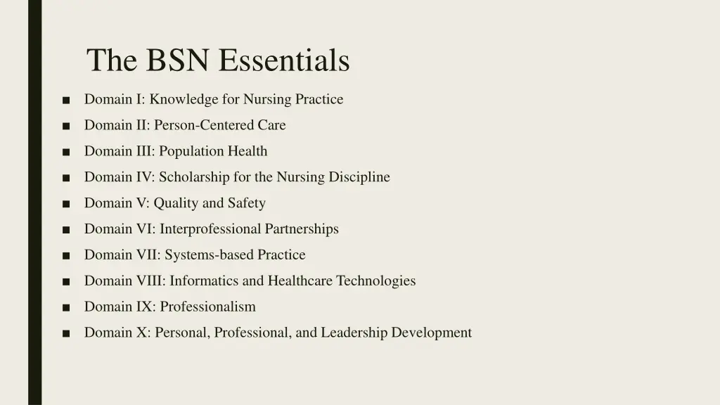 the bsn essentials