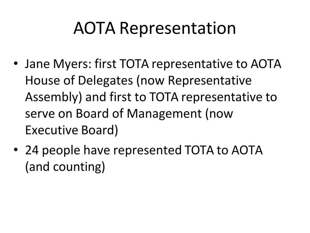 aota representation