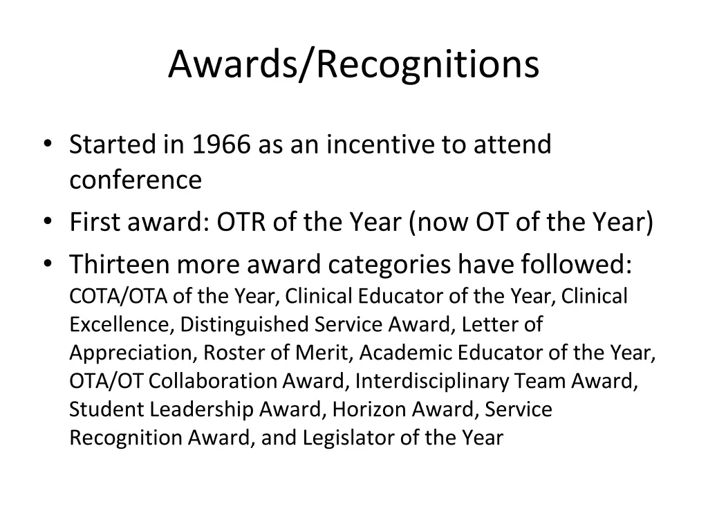 awards recognitions