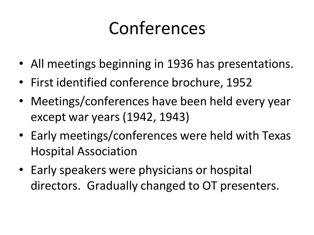 conferences