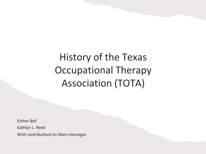 history of the texas occupational therapy