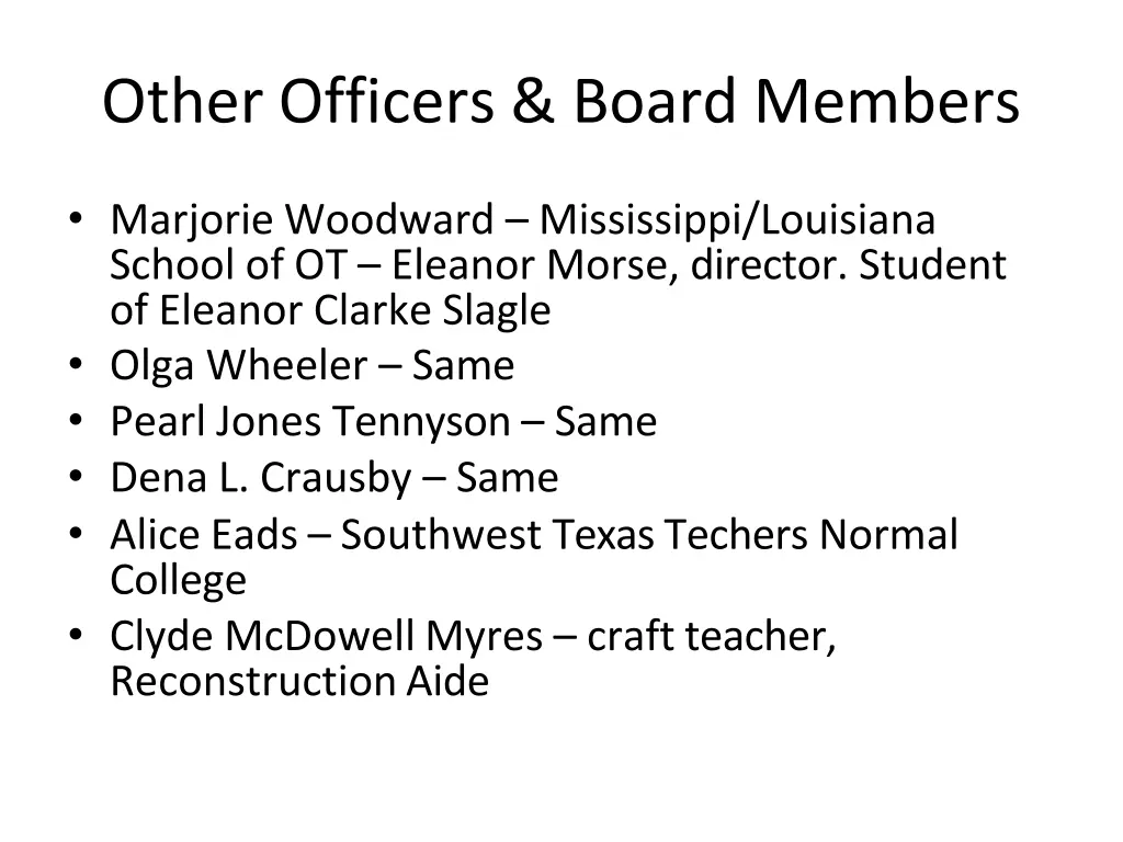 other officers board members