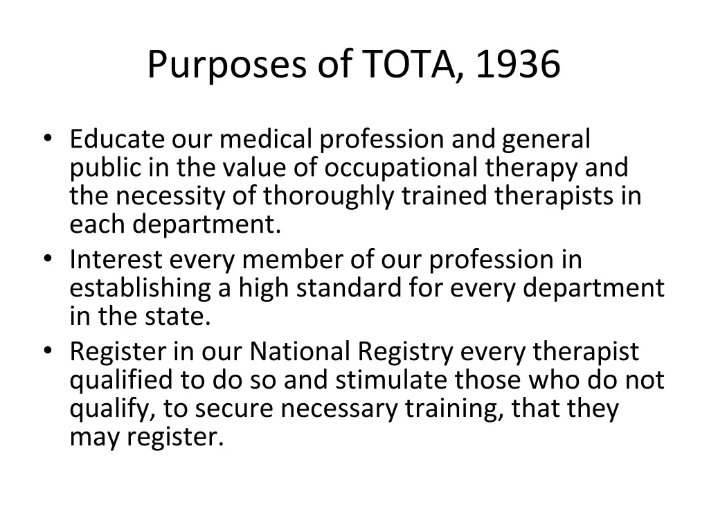 purposes of tota 1936