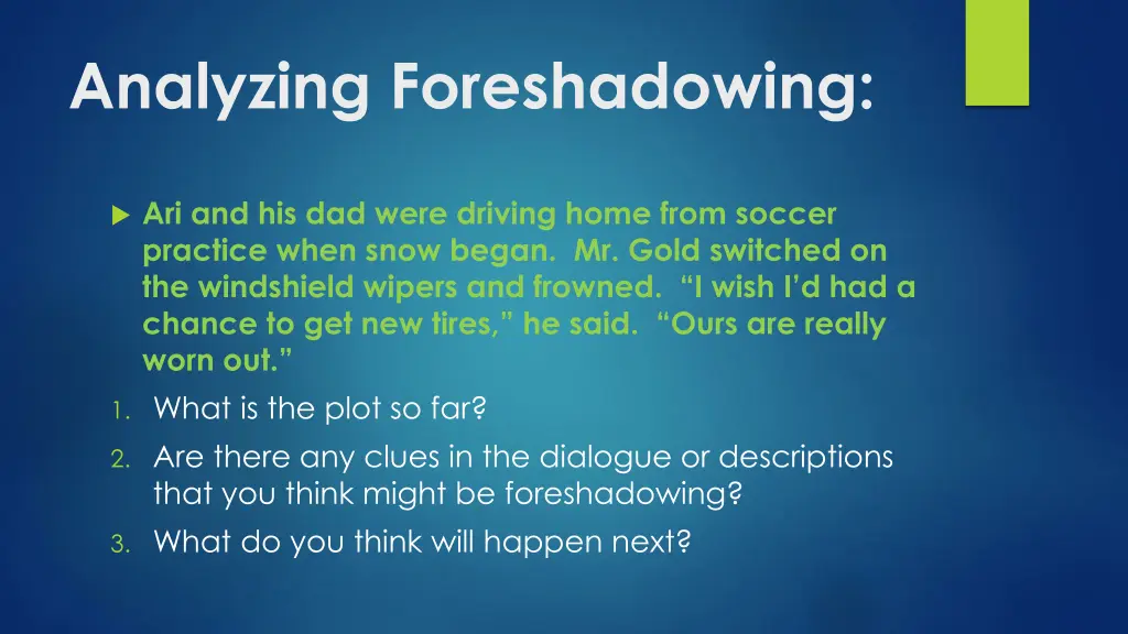 analyzing foreshadowing 1