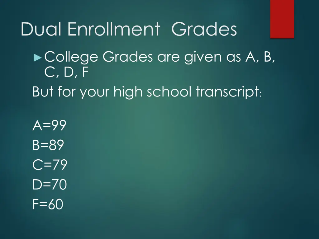 dual enrollment grades