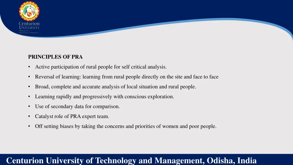 principles of pra