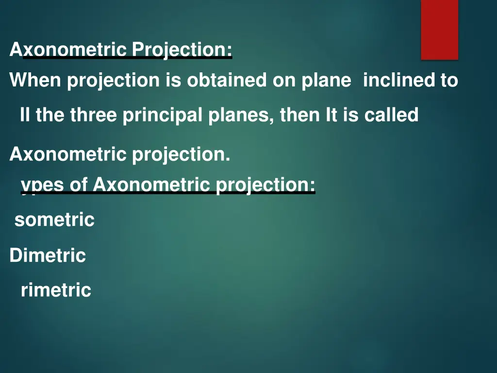 axonometric projection when projection