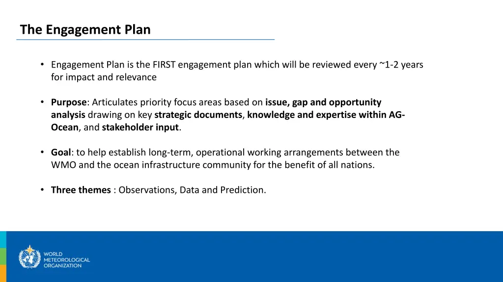 the engagement plan