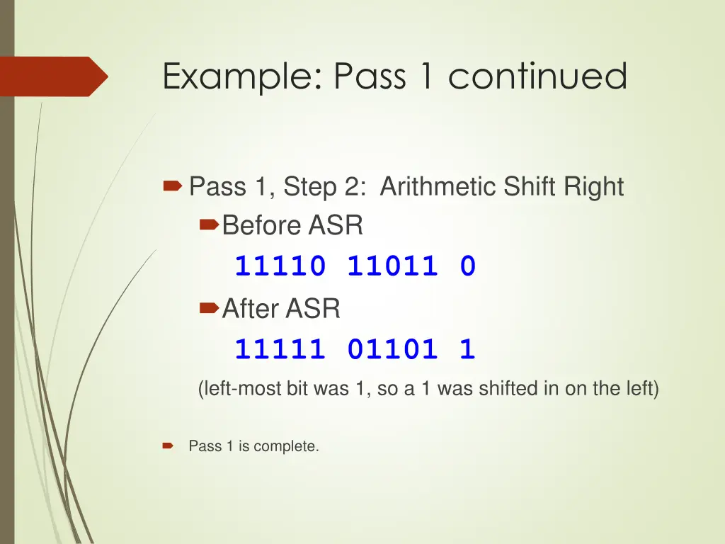 example pass 1 continued 1