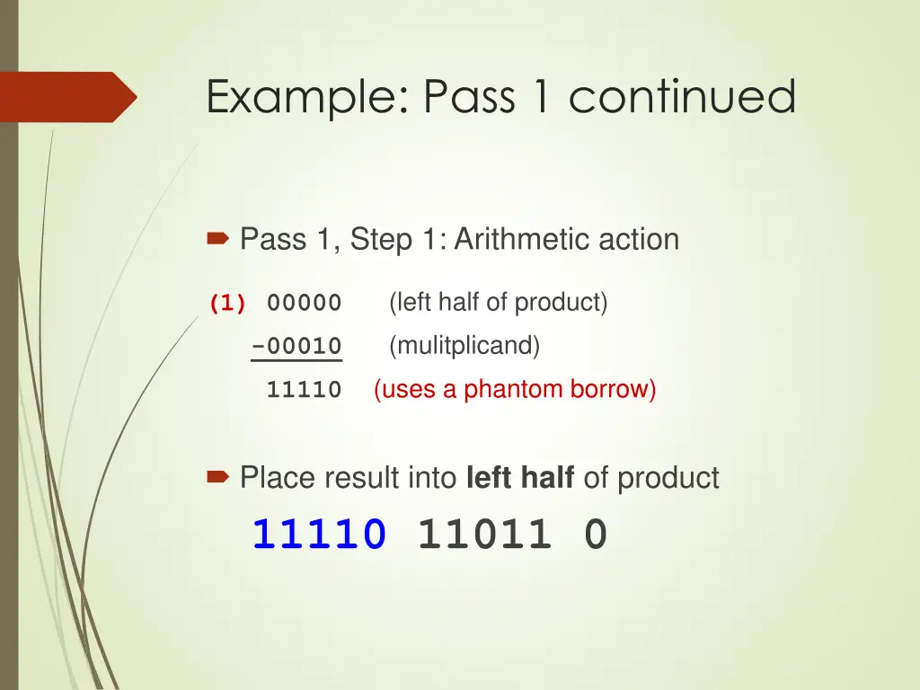 example pass 1 continued