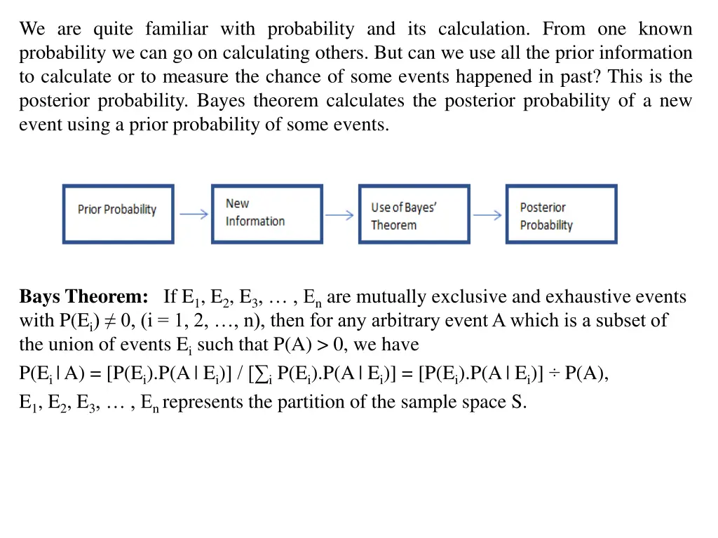 we are quite familiar with probability