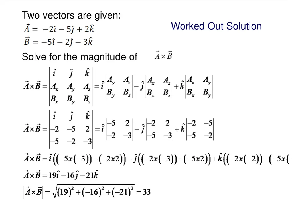 two vectors are given