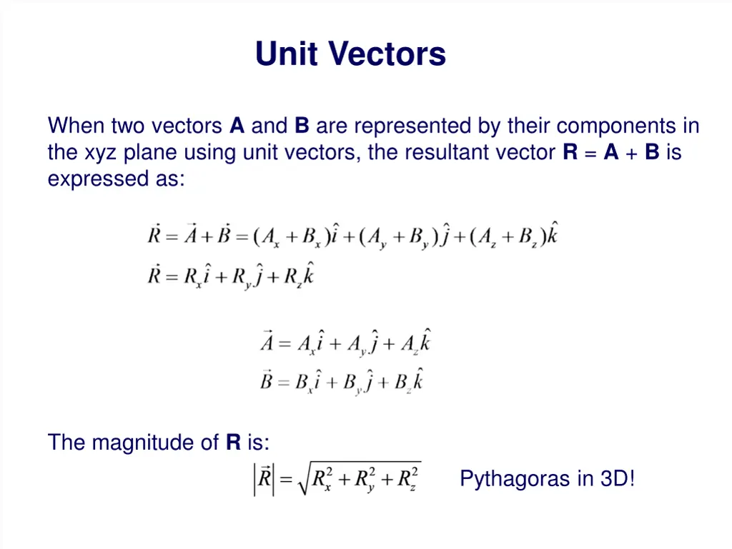 unit vectors 1