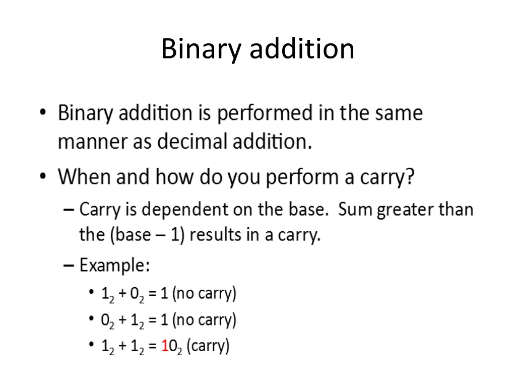 binary addition 1