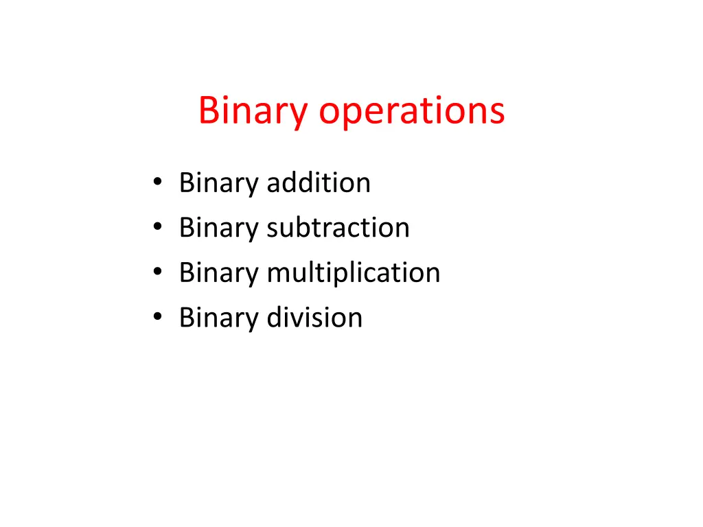 binary operations