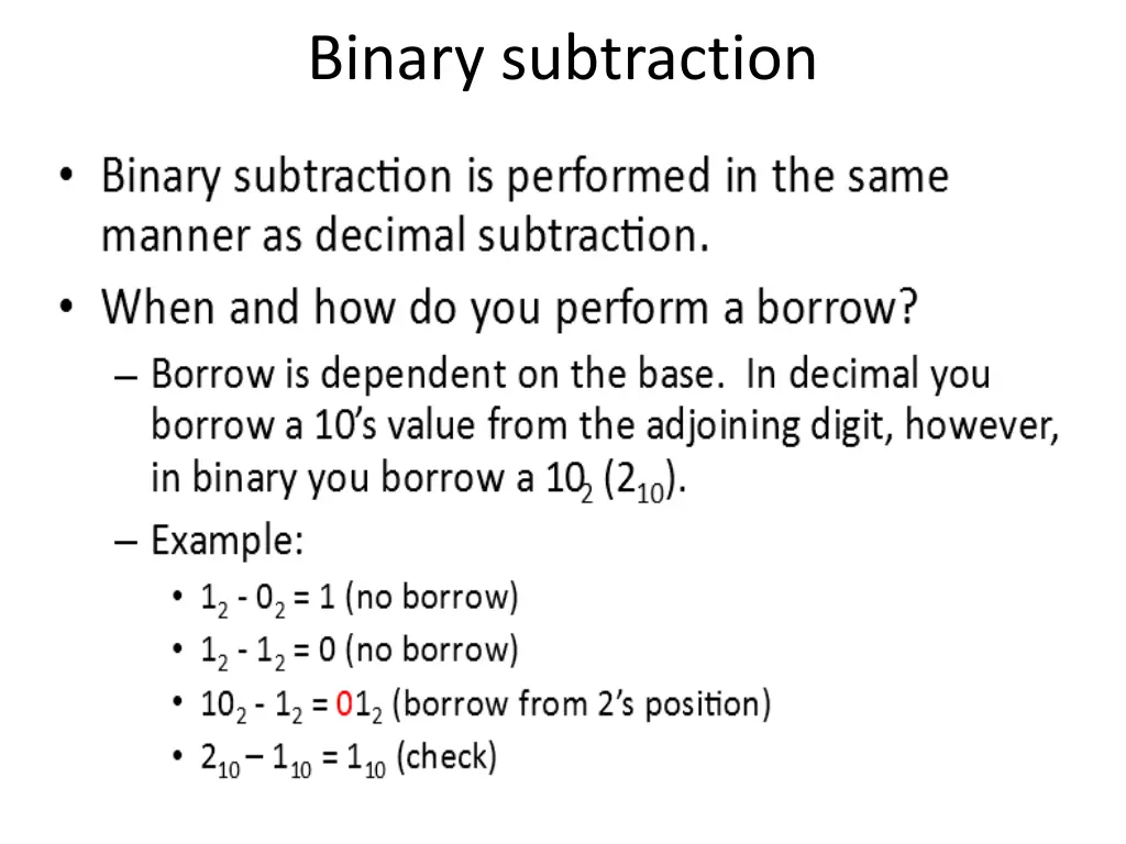 binary subtraction 1