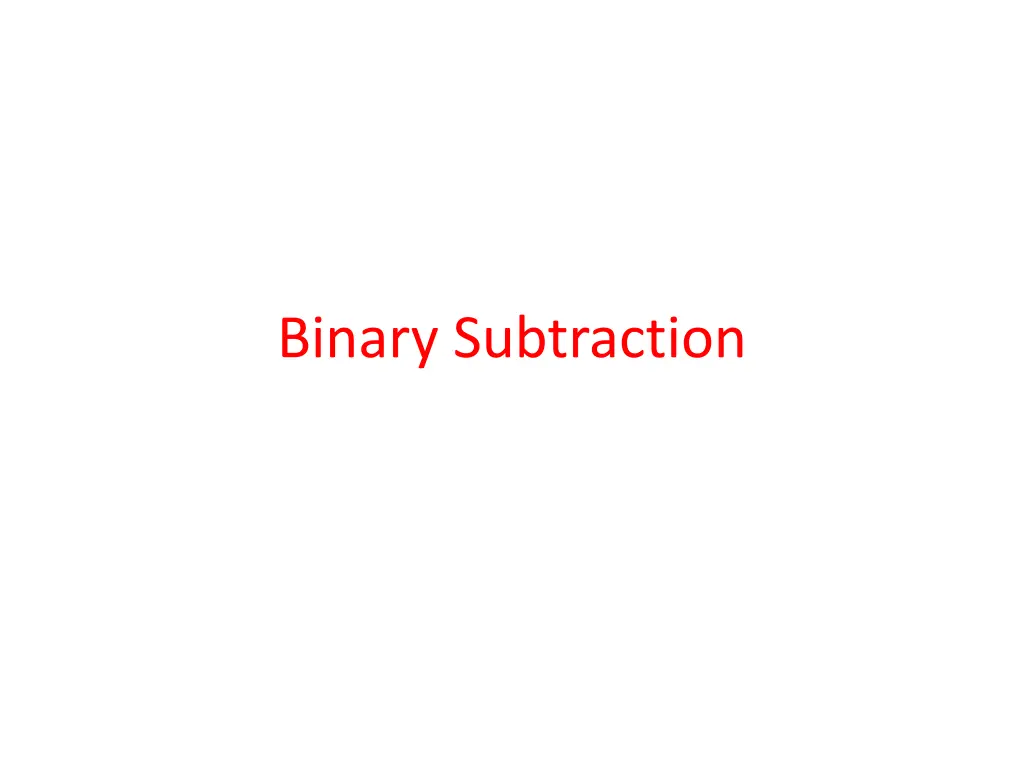 binary subtraction