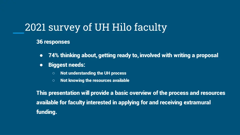 2021 survey of uh hilo faculty