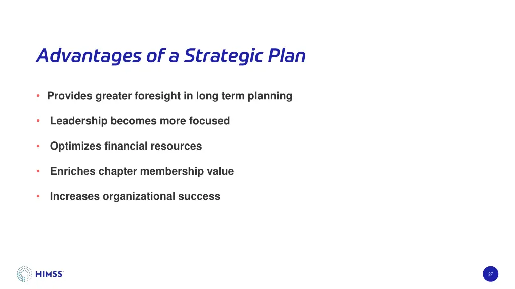 advantages of a strategic plan