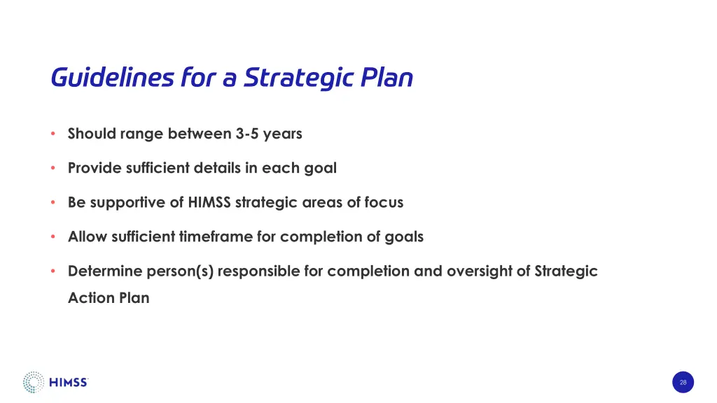 guidelines for a strategic plan