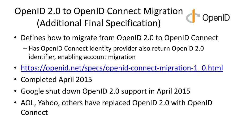 openid 2 0 to openid connect migration additional