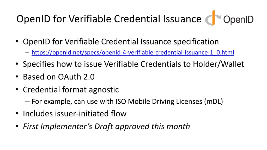 openid for verifiable credential issuance