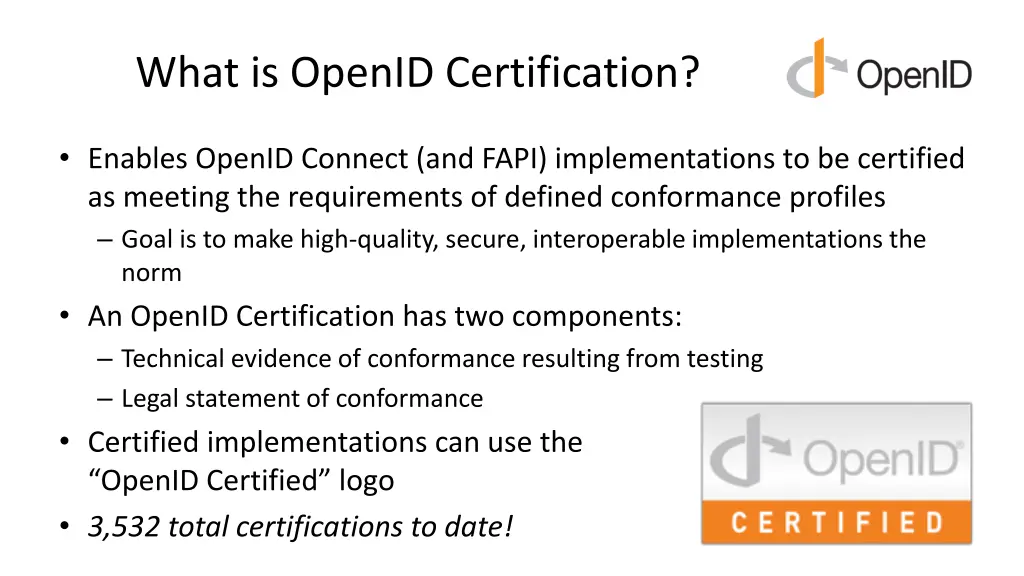 what is openid certification