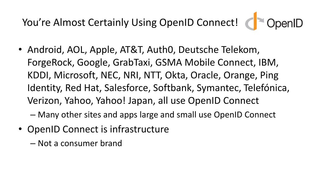 you re almost certainly using openid connect