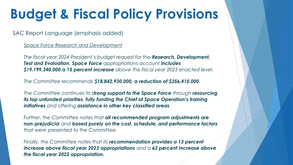 budget fiscal policy provisions 1
