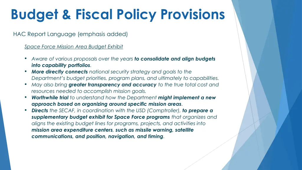 budget fiscal policy provisions 2