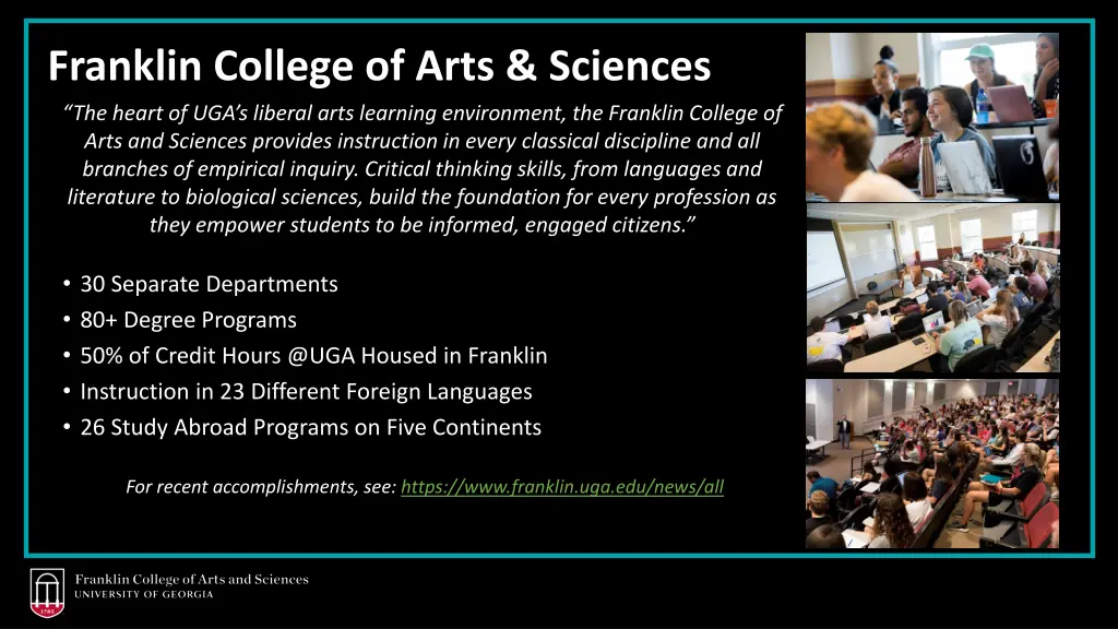 franklin college of arts sciences the heart